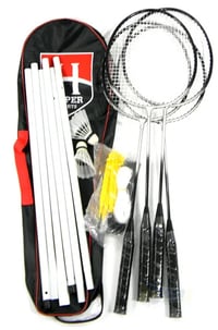 Kit Badminton HYPER sports 4 raquetes c/ suporte