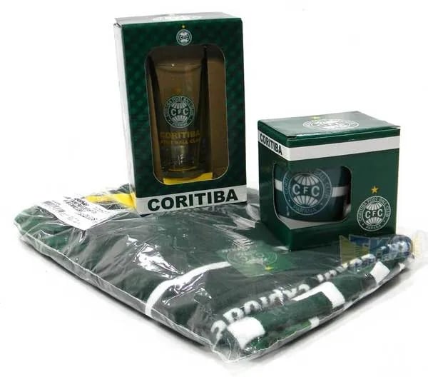 Kit Torcedor CORITIBA PR 3x1 1toalha 1caneca 1Copo Longo