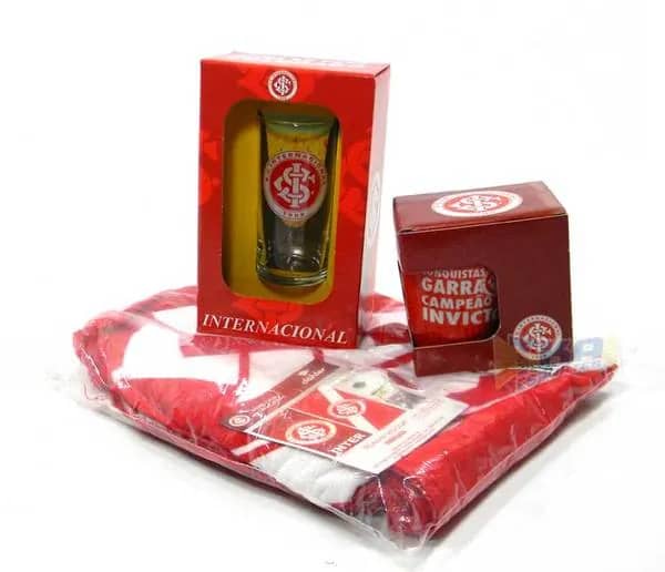 Kit Torcedor INTERNACIONAL RS 3x1 toalha caneca Copo Longo