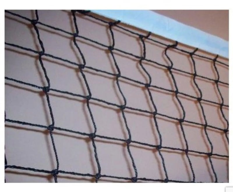 Rede voleibol 2 Lonas 4 faixas algodao 2mm PRETA CBV c/ porta Antena