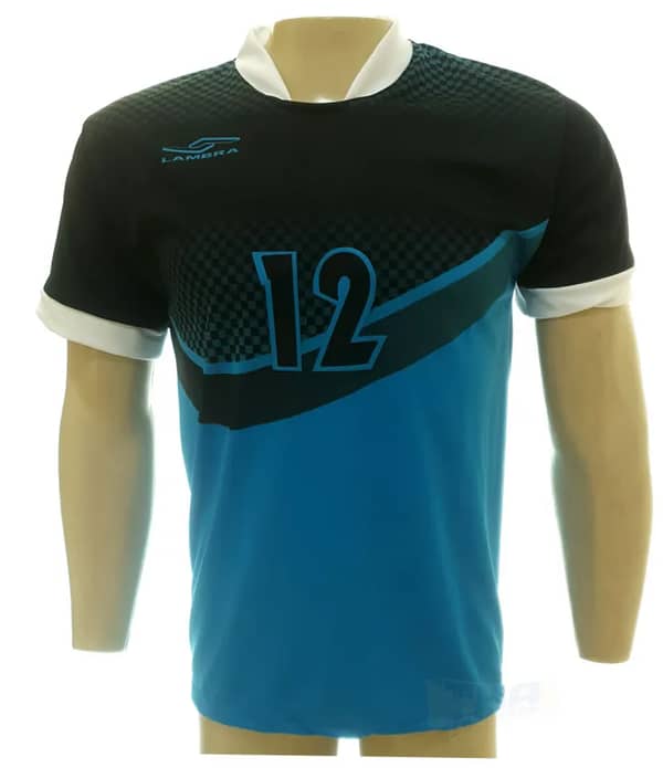 Camisa Goleiro Lambra N12 Coimbra azul/pto MC Adulto