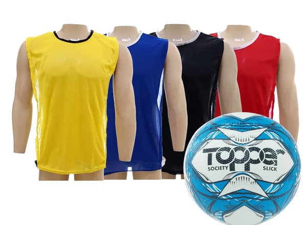 Kit Conjunto 20 coletes treino c/ bola topper campo