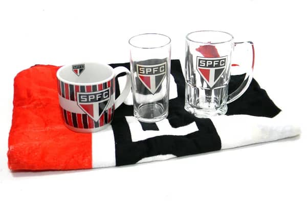 Kit Torcedor SPFC SP 4x1 toalha Copo caneca  Choop e Cafe