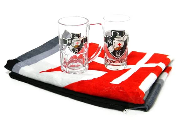 Kit Presente Torcedor Vasco RJ 3x1 toalha Caneca 340ml e Copo