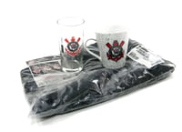 Kit Presente Torcedor CORINTHIANS SP 3x1 toalha Caneca 300ml e Copo Longo