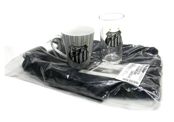 Kit Presente Torcedor SANTOS SP 3x1 toalha caneca 300ml e copo