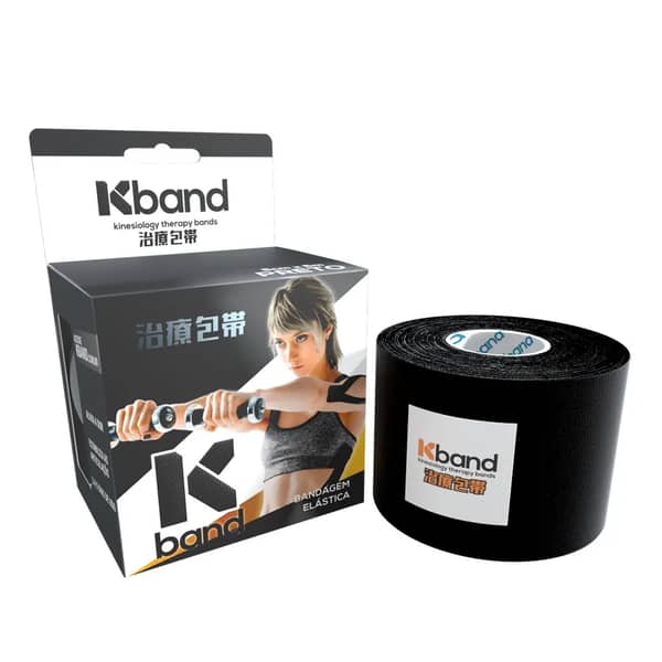 Bandagem Adesiva Kinesio Tape KBAND preta