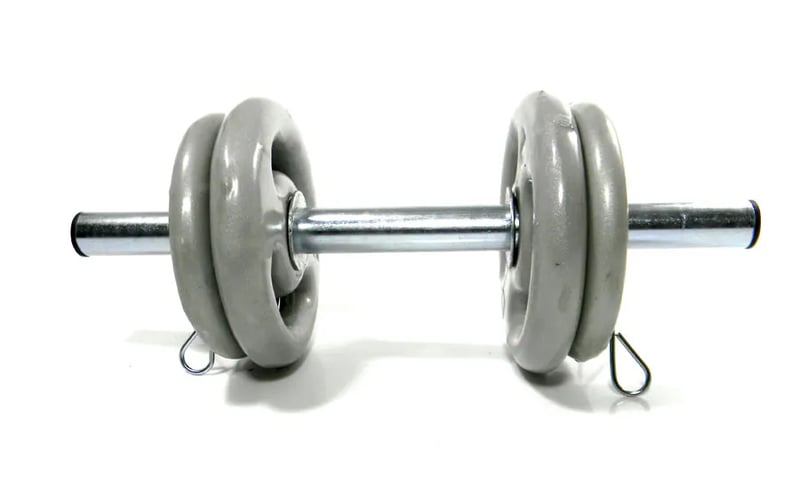 Kit Conjunto Barra 40cm Tubular OCA / Anilhas Emborrachada