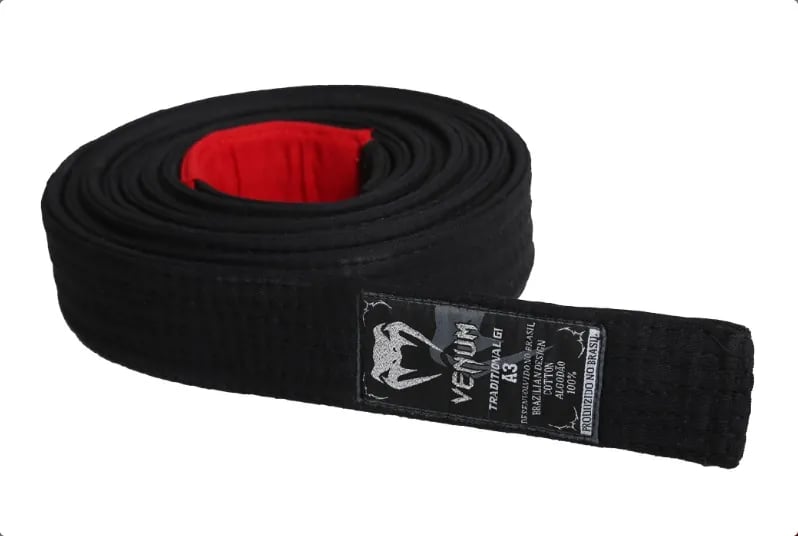 Faixa VENUM Jiu Jitsu BJJ belt  preta ponteira