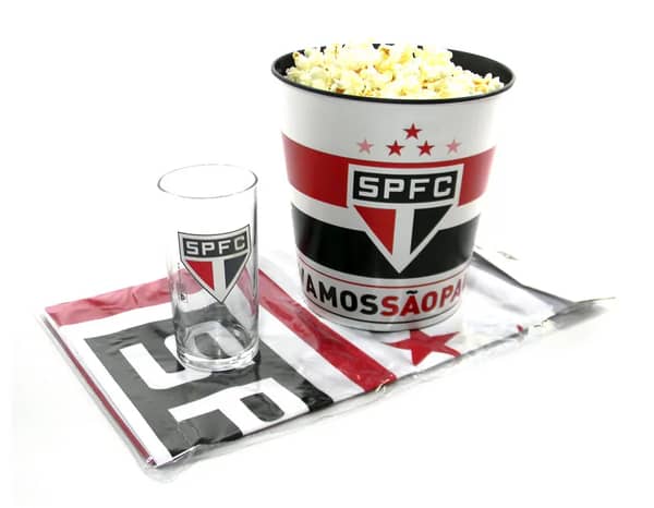 Kit Torcedor 3x1 Pipoca Bandeira Copo SAO PAULO SP