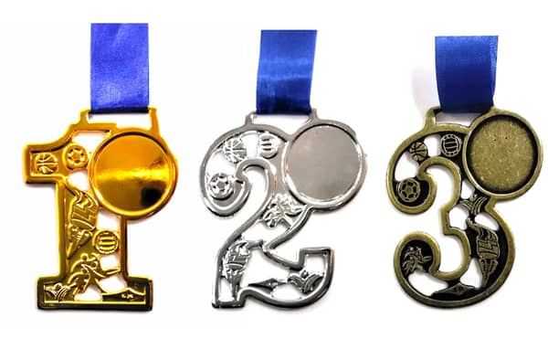 KIT 15 Medalhas 75mm Numeral pacote c/ 5 Unidades