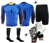 Conjunto Goleiro 4x1 Heroes Bermuda pto/azl