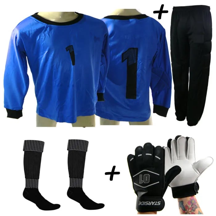 Kit Conjunto 4 X 1 Calca Goleiro FAIR Azul - Infantil