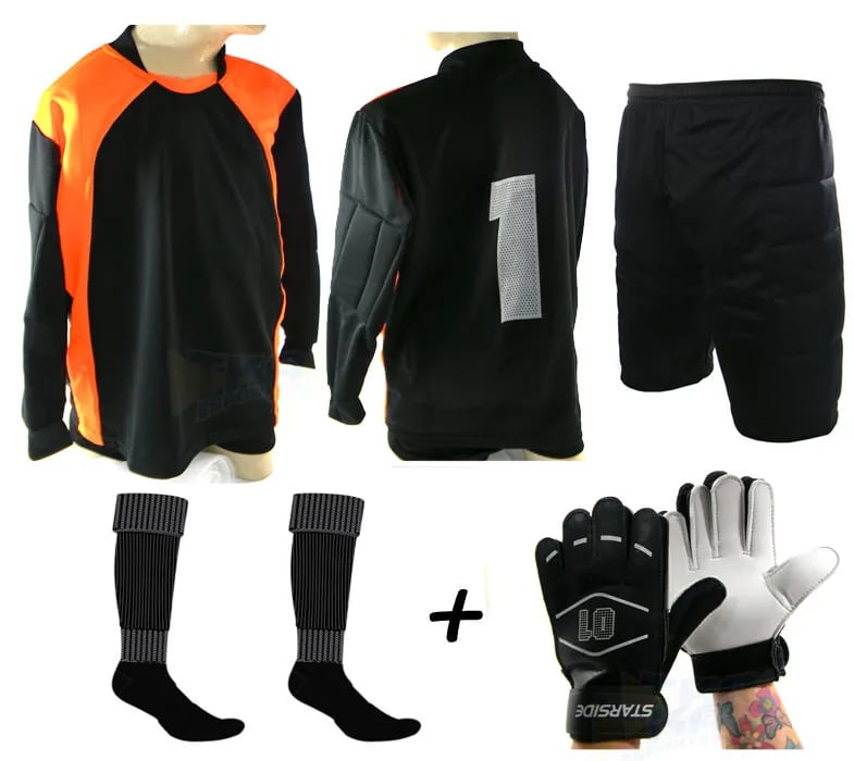 Kit Goleiro 4 x 1 Bermuda pto/lrj Infantil