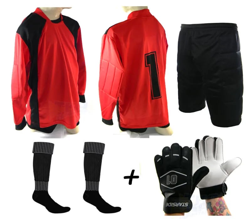 Kit Goleiro 4 x 1 Bermuda vrm/pto Infantil