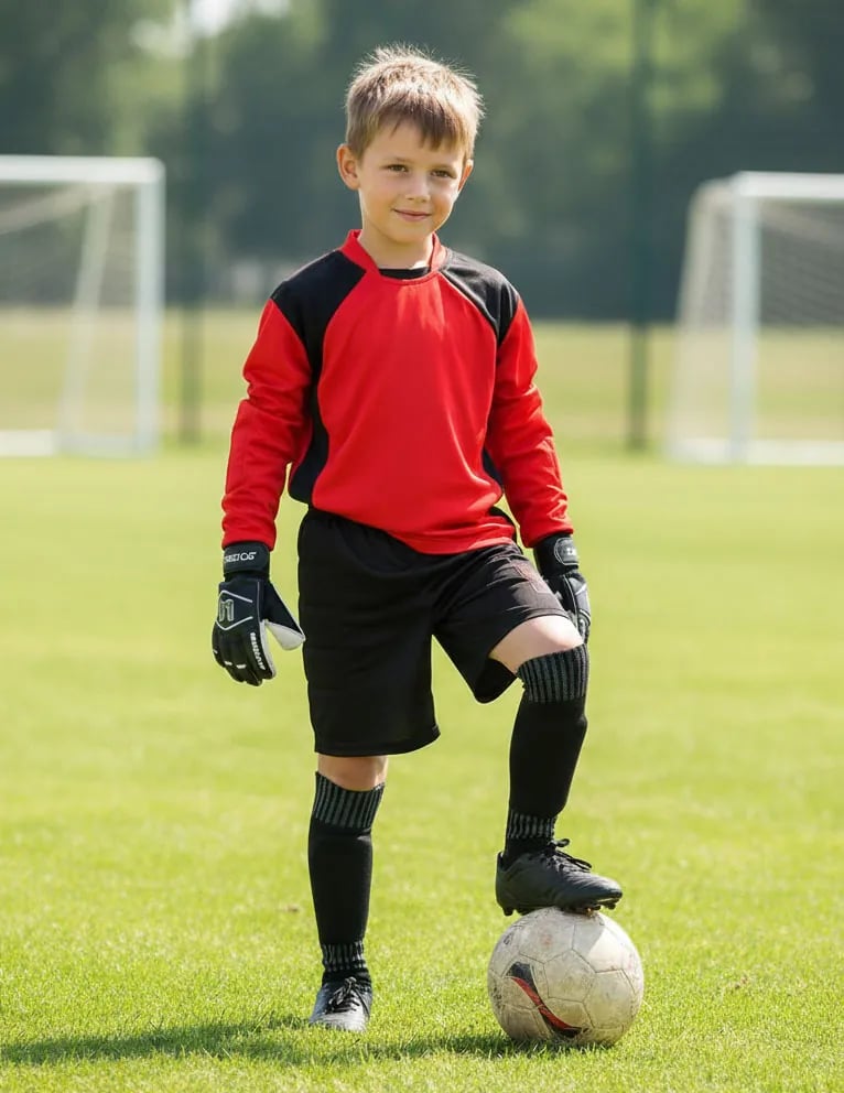 Kit Goleiro 4 x 1 Bermuda vrm/pto Infantil