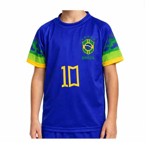 Camisa Brasil Torcedor Selecao N10 azul infantil
