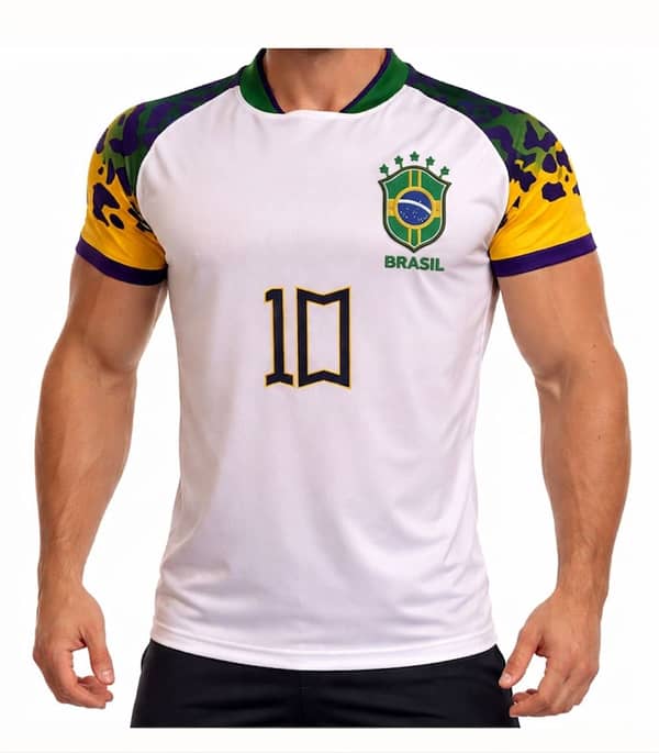 Camisa Brasil Torcedor Selecao N10 bco adulto
